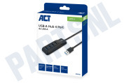 ACT AC6320 USB-A hub 3.0, 4 poorts USB-A geschikt voor o.a. 4 poorts USB-A