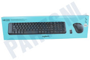 Logitech LOGZMK220U 920-003161 MK220 Muis + toetsenbord set, zwart, draadloos geschikt voor o.a. Zwart, US Layout