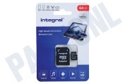 Integral INMSDX64G-100V10  V10 High Speed micro SDHC Card 64GB geschikt voor o.a. Micro SDHC card 64GB 100MB/s