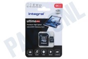 Integral INMSDX64G-100/70V30  UltimaPro High Speed Micro SDXC Class 10 64GB geschikt voor o.a. Micro SDHC card 64GB