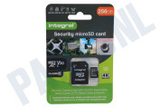 Integral  INMSDX256G10-SEC 256GB Security Micro SD 4K V30 UHS-1U3 A1 Class 10 geschikt voor o.a. Dash Cam en beveiligingscamera