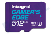 Integral INMSDX512G10-180V30GE  INMSDX256G10-100V30GE 512GB V30 Gamer's Edge microSDXC Card - Class 10 geschikt voor o.a. Class 10, Nintendo Switch