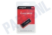 Integral INFD64GBBLK.  Memory stick 64GB USB Flash Drive Zwart geschikt voor o.a. USB 2.0