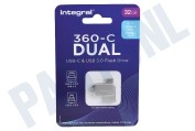 Integral INFD32GB360CDL3.0  360-C Dual Typer-C & USB3.0 Flash Drive 32 GB geschikt voor o.a. USB-C & USB3.0 Flash Drive