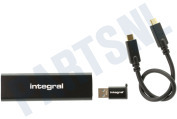 Integral INSSD500GPORT3.2SLIMX SlimXpress Portable  SSD 500GB geschikt voor o.a. USB 3.2 Gen 2