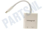 Integral  INCRSDMSD3-0-CW SD & MicroSD Type-C Card Reader geschikt voor o.a. USB 3.2 Gen-1