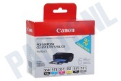 Canon CANBP550P  Inktcartridge PGI 550 CLI 551 Multipack BK/BK/GY/C/M/Y geschikt voor o.a. Pixma MX925, MG5450