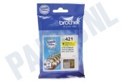 Brother BROI421Y LC-421Y Brother Brother printer Inktcartridge LC421Y Standard Capacity geschikt voor o.a. DCP-J1050DW, DCP-J1140DW, MFC-J1010DW