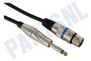 Universeel PAC112  Microfoonkabel XLR female naar 6.35mm Jack 10 meter geschikt voor o.a. Microfoon, instrument