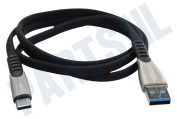 Universeel 4085529  USB C naar USB A Gevlochten, Zwart 1 Meter geschikt voor o.a. 1.0 Meter