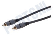 Universeel  Digitale Coax Kabel Tulp RCA Male - Male, 5.0 Meter geschikt voor o.a. 5.0 Meter, Afgeschermd, Verguld