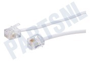 Easyfiks  Telefoonkabel Wit, 2x RJ11 6p4c Male, 2.5 Meter geschikt voor o.a. 2.5 Meter, Wit