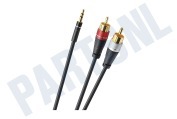 Oehlbach  D1C33190 Excellence Stereo-Audio Kabel, 3,5mm Jack/Cinch, 1 Meter geschikt voor o.a. Vergulde connectoren, 1 meter