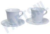 DeLonghi 5513283731 Koffie zetter DLSC309 Porseleinen Cappuccinobekers geschikt voor o.a. Warme dranken