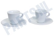 DeLonghi 5513283721  DLSC308 Porseleinen Espressokopjes geschikt voor o.a. Warme dranken
