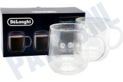 DeLonghi AS00006566 Koffie machine DLSC327 Dubbelwandige Glazen Mokken geschikt voor o.a. 500ml