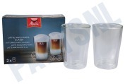 Melitta 6761118 Koffiezetapparaat Kopjes Dubbele thermowand geschikt voor o.a. Set van 2 latte macchiato glazen