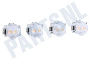 Novy 906310 Wasemkap Lamp Set LED verlichting, 4 stuks Dual LED (2 licht kleuren) geschikt voor o.a. 6845, 6830, D821/16