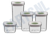 BergHOFF  3950665 LEO Smart Seal Voedselcontainerset 5-Delig geschikt voor o.a. Diepvries, Vaatwasser