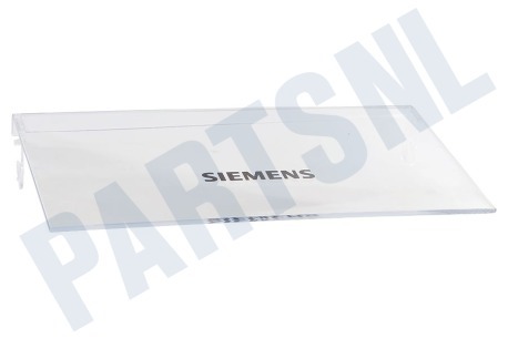 Siemens Koelkast 498929, 00498929 Klep Van botervak transparant rechts, 193x100mm