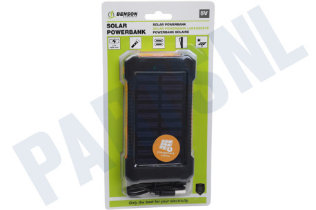 Benson  Powerbank Solar, 5000mAh, 5V, 1 Amp, 2 x USB-A (2,1A + 1A)