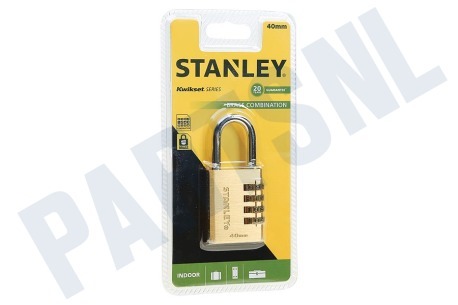 Stanley  S742-053 Stanley Hangslot Combination Brass 4 cijferig 40mm