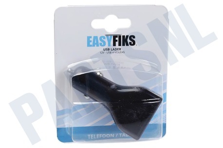 Easyfiks  USB oplader 12V 4,8A/5V 4-poort zwart