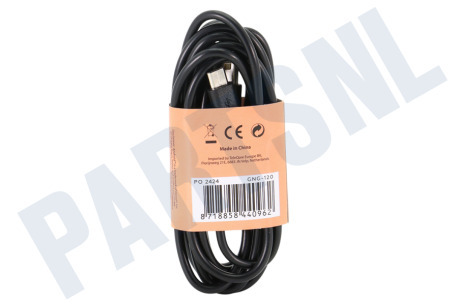 Universeel  USB Kabel geschikt voor Universeel Micro USB, Zwart, 200cm