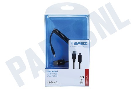 Spez  USB Kabel Type C, Spiraal, Max. 100cm