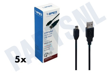 Adac  USB kabel Universeel Mini USB 1.2M Zwart