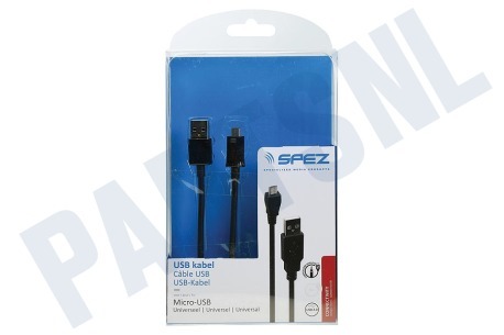Spez  USB Kabel Micro USB, Zwart, 100cm