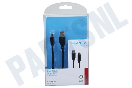 Spez  USB Kabel Type A naar Type C 180cm Zwart