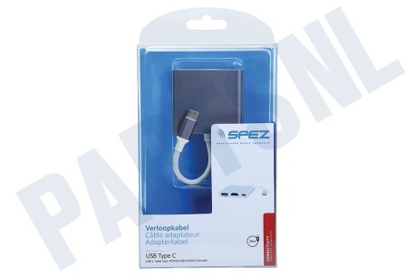 Spez  Verloopkabel USB C male - HDMI/USBC/USB3.0 female 15cm