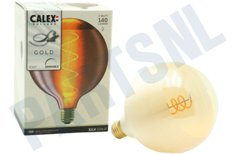 Calex  2001001100 Silk G125 Goud Spiraal Filament E27 4,0W Dimbaar