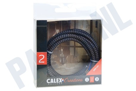 Calex  940242 Calex Textiel Omwikkelde Kabel Zwart/Grijs 1,5m