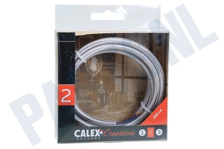 Calex  940220 Calex Textiel Omwikkelde Kabel Metallic Grijs 1,5m