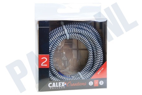 Calex  940286 Calex Textiel Omwikkelde Kabel Zwart/Wit 3m