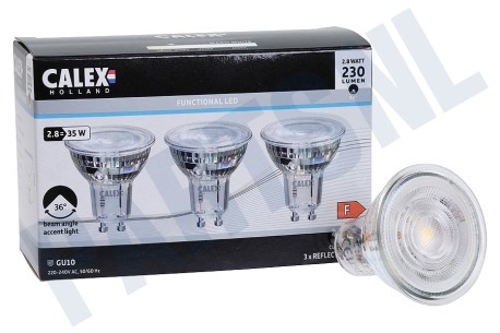 Calex  1301007100 LED SMD GU10 Glas  2,8W 2700K - 3 Pack