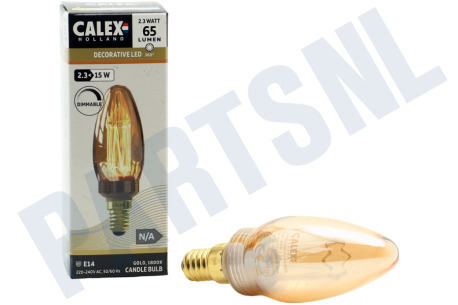 Calex  1201001600 LED Glassfiber C35 Kaars Goud SMD Dimbaar E14 2,3W