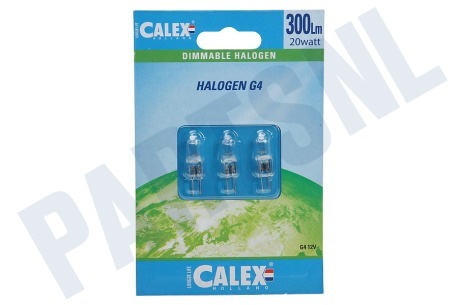 Calex  509616.03 G4 20W 12V 235lm Calex Halogeenlamp 3 stuks verpakking