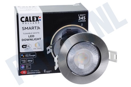 Calex  429276 Smart Wifi CCT Downlight, Brushed Stainless Steel