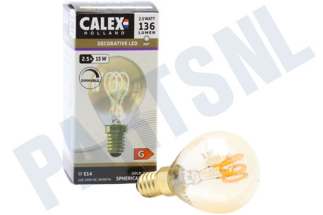 Calex  1001002700 Kogel LED lamp Flexible Filament Gold E14 Dimbaar