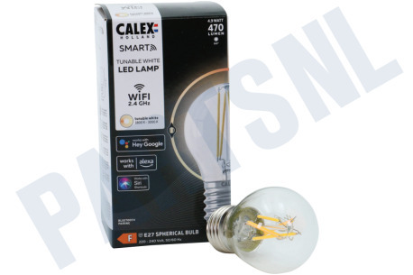 Calex  Smart LED Filament Clear Kogellamp P45 E27 Dimbaar