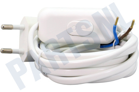 Q-Link  Aansluitsnoer met schakelaar wit 2x0,75mm 1,8 meter