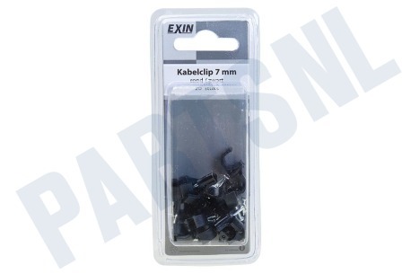 Q-Link  Clip 7mm VMVL + coax 12 zwart 20 stuks