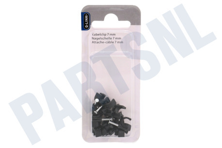Q-Link  Clip 7mm VMVL + coax 12 zwart 20 stuks