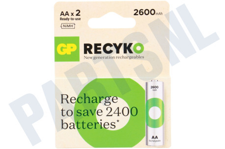 GP  LR6 ReCyko+ AA 2600 - 2 oplaadbare batterijen