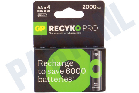 GP  LR6 ReCyko+ Pro AA 2000 - 4 oplaadbare batterijen