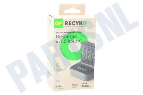 GP  M451 USB Batterijlader Dockingstation Recyko 4x AA 2600mAh