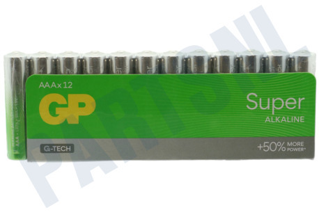 GP  LR03 AAA batterij GP Super Alkaline Multipack 1,5V 12 stuks